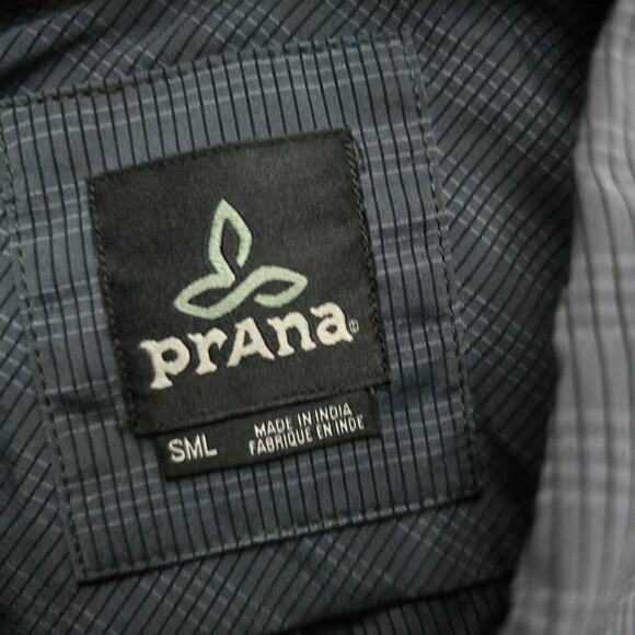 Prana breathable short sleeve button down shirt mens blue small 5558 - Picture 7 of 10